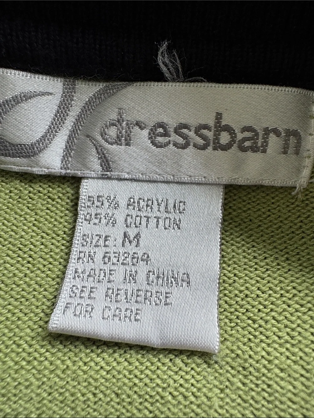 Dressbarn green full zip collared cotton blend cardigan sweater size medium